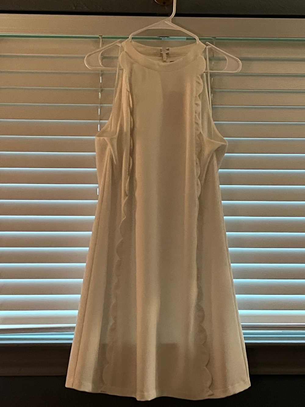 CeCe Cream Scallop-Trim Sleeveless Mini Dress